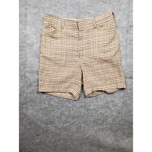Vintage L Men's Brown and White Plaid Shorts Lightweight Eclectic Grandpa